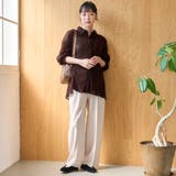 シアーメッシュ フロッキーストライプレギュラーカラーシャツ | coen【women】 | 詳細画像11
