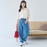 シアーメッシュ フロッキーストライプレギュラーカラーシャツ | coen【women】 | 詳細画像2