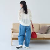 シアーメッシュ フロッキーストライプレギュラーカラーシャツ | coen【women】 | 詳細画像4