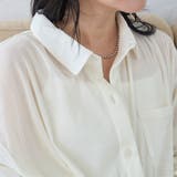 シアーメッシュ フロッキーストライプレギュラーカラーシャツ | coen【women】 | 詳細画像7