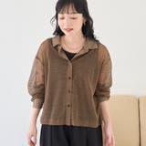 MD.BROWN | シアーボーダー レギュラーカラー長袖シャツ | coen【women】