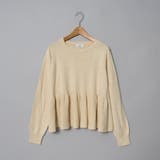 CREAM | ソフトタッチ ペプラムデザインクルーニット | coen【women】