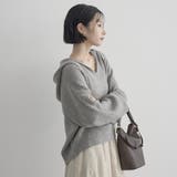 エアリーヤーン フード付きVネックニット | coen【women】 | 詳細画像21 