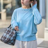 LT.BLUE | 【UVカット】オータムシアークルーネックニット | coen【women】