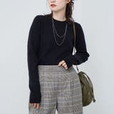 BLACK | モチモチ ウォッシャブルリブクルーネックニット【Youtube紹介アイテム】 | coen【women】