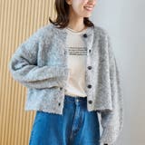 LT.GRAY | ブークレ 2way ミックスニットカーディガン 【Youtube紹介アイテム】 | coen【women】