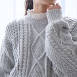 配色メローケーブル編みニットプルオーバー | coen【women】 | 詳細画像15 