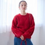 配色メローケーブル編みニットプルオーバー | coen【women】 | 詳細画像17 