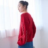 配色メローケーブル編みニットプルオーバー | coen【women】 | 詳細画像18 