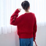 配色メローケーブル編みニットプルオーバー | coen【women】 | 詳細画像19 