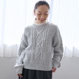 配色メローケーブル編みニットプルオーバー | coen【women】 | 詳細画像9 