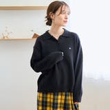 襟付きポロニット | coen【women】 | 詳細画像2