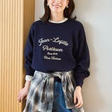 NAVY | スウェットライクアソートロゴニット【Youtube紹介アイテム】 | coen【women】