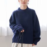 NAVY | フラッフィーモックネック ウォッシャブルニット（WEB限定カラーあり） | coen【women】