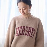 BEIGE | フェザーヤーンロゴジャガードニット | coen【women】