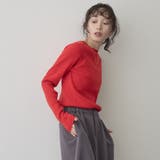 RED | 【帯電防止】モチモチリブクルーネックニット | coen【women】