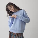 LT.BLUE | 配色デザイン レイヤード風スウェットライクニット【Youtube紹介アイテム】 | coen【women】