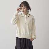 配色デザイン 襟付きポロニット | coen【women】 | 詳細画像5