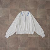 LT.GRAY | 配色デザイン 襟付きポロニット | coen【women】