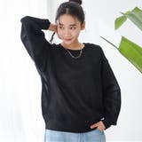 BLACK | シアー ダンボールライク ニット | coen【women】