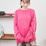 PINK | ［洗える］ラムウールブレンドエポーレットスリーブニットプルオーバー | coen【women】