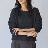 DK.GRAY | ローゲージ畦ラメボートネックニット | coen【women】