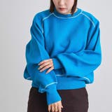 COBALT | 配色ステッチスウェットライクニット | coen【women】