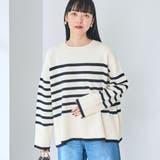 パネルボーダークルーネックニット | coen【women】 | 詳細画像2