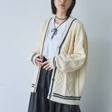 OFF WHITE | ケーブル編みVネックラインカーディガン | coen【women】