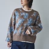 BEIGE | 【ふんわりルーズなイマドキニット】ニュアンスフラワージャガードニット | coen【women】