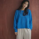コットンアクリル透かし編みクルーネックニット | coen【women】 | 詳細画像2