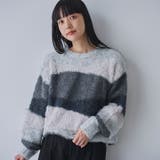 DK.GRAY | ミックスヤーンカラーブロックニット | coen【women】