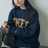 NAVY | Penneys(ぺニーズ)別注モールジャガードロゴニット | coen【women】