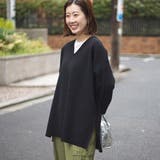 BLACK | ミラノリブVネックニット | coen【women】