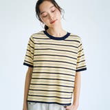 YELLOW | マルチボーダー 半袖サマーニット | coen【women】