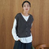 ペーパーライクヤーン 2way畔Vネックニットベスト | coen【women】 | 詳細画像13