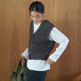 ペーパーライクヤーン 2way畔Vネックニットベスト | coen【women】 | 詳細画像15