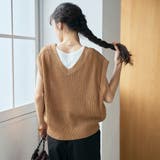ペーパーライクヤーン 2way畔Vネックニットベスト | coen【women】 | 詳細画像20
