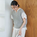 ペーパーライクヤーン 2way畔Vネックニットベスト | coen【women】 | 詳細画像6