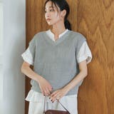 MD.GRAY | ペーパーライクヤーン 2way畔Vネックニットベスト | coen【women】