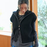 ハイネック 畔編みダブルジップニットベスト | coen【women】 | 詳細画像7