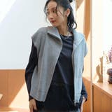 MD.GRAY | ハイネック 畔編みダブルジップニットベスト | coen【women】