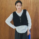 チュールテープヤーン Vネックショート丈ニットベスト | coen【women】 | 詳細画像12 