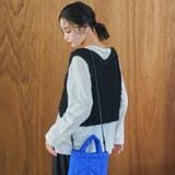 チュールテープヤーン Vネックショート丈ニットベスト | coen【women】 | 詳細画像13 