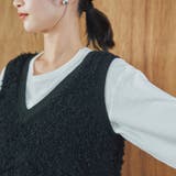 チュールテープヤーン Vネックショート丈ニットベスト | coen【women】 | 詳細画像21 