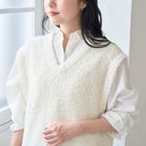 前後2wayフェザーミックスヤーン Vネックニットベスト | coen【women】 | 詳細画像7 