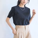 BLACK | サラコソウバリクルー5分袖サマーニット | coen【women】