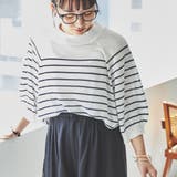 WHITE | ドルマンボーダーサマーニット | coen OUTLET