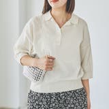 WHITE | サラコ5分袖ポロサマーニット | coen OUTLET