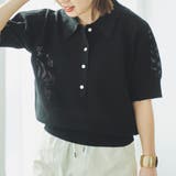 BLACK | クロップドメッシュニットポロシャツ | coen OUTLET